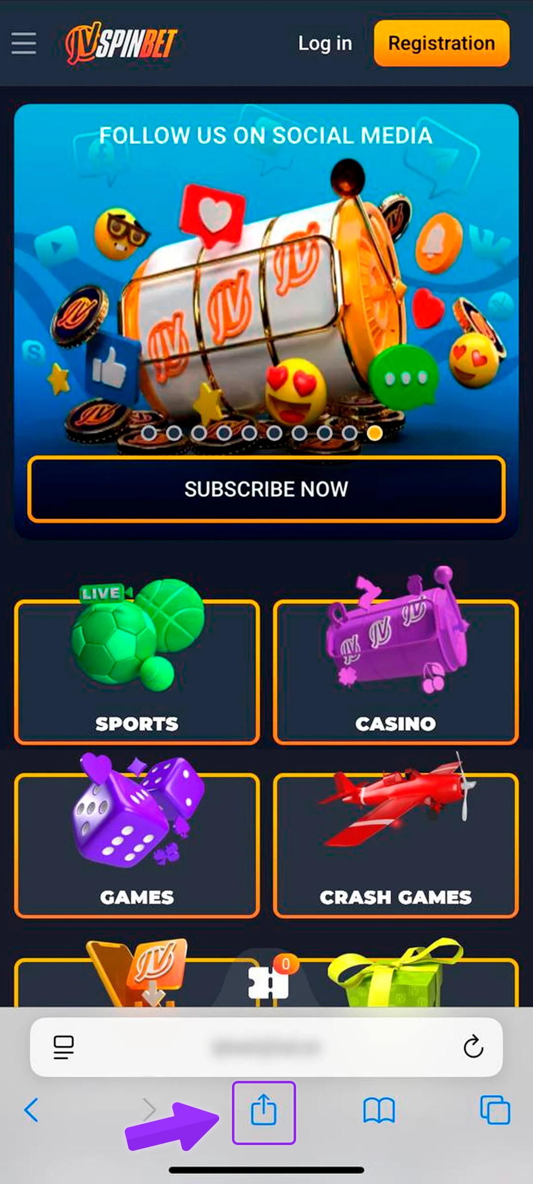 At the bottom of the screen, tap the “Share” button.