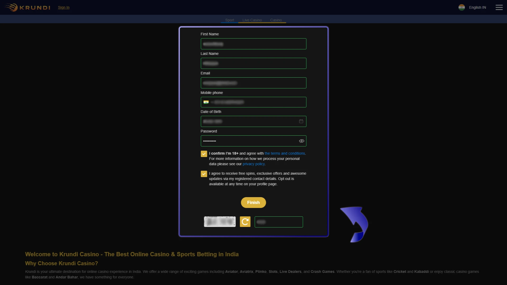 Confirm and Finish Registration on Krundi website.