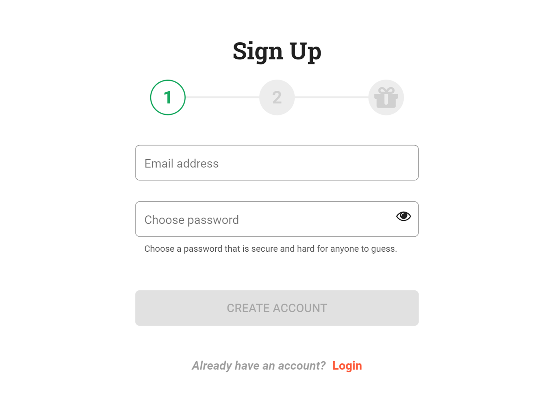Enter your email and come up with a password to log into your Leovegas account.