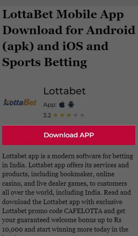 Visit the LottaBet site to download the app.