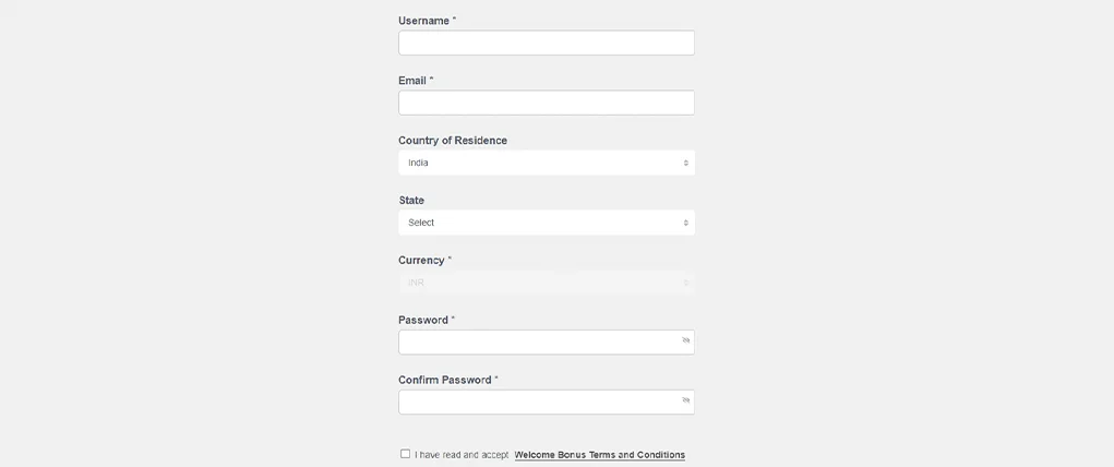 Fill in all the details and create a strong password.