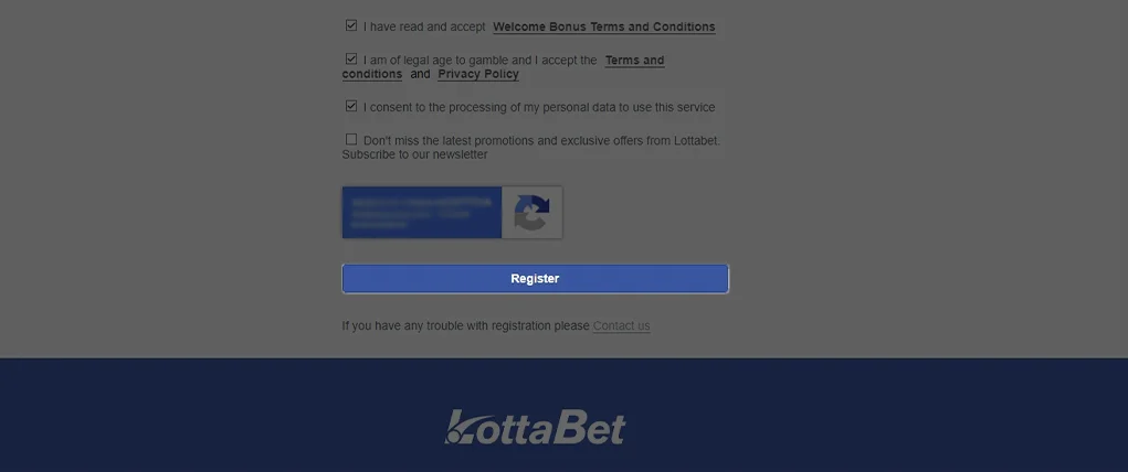 Click "Register" and start betting!