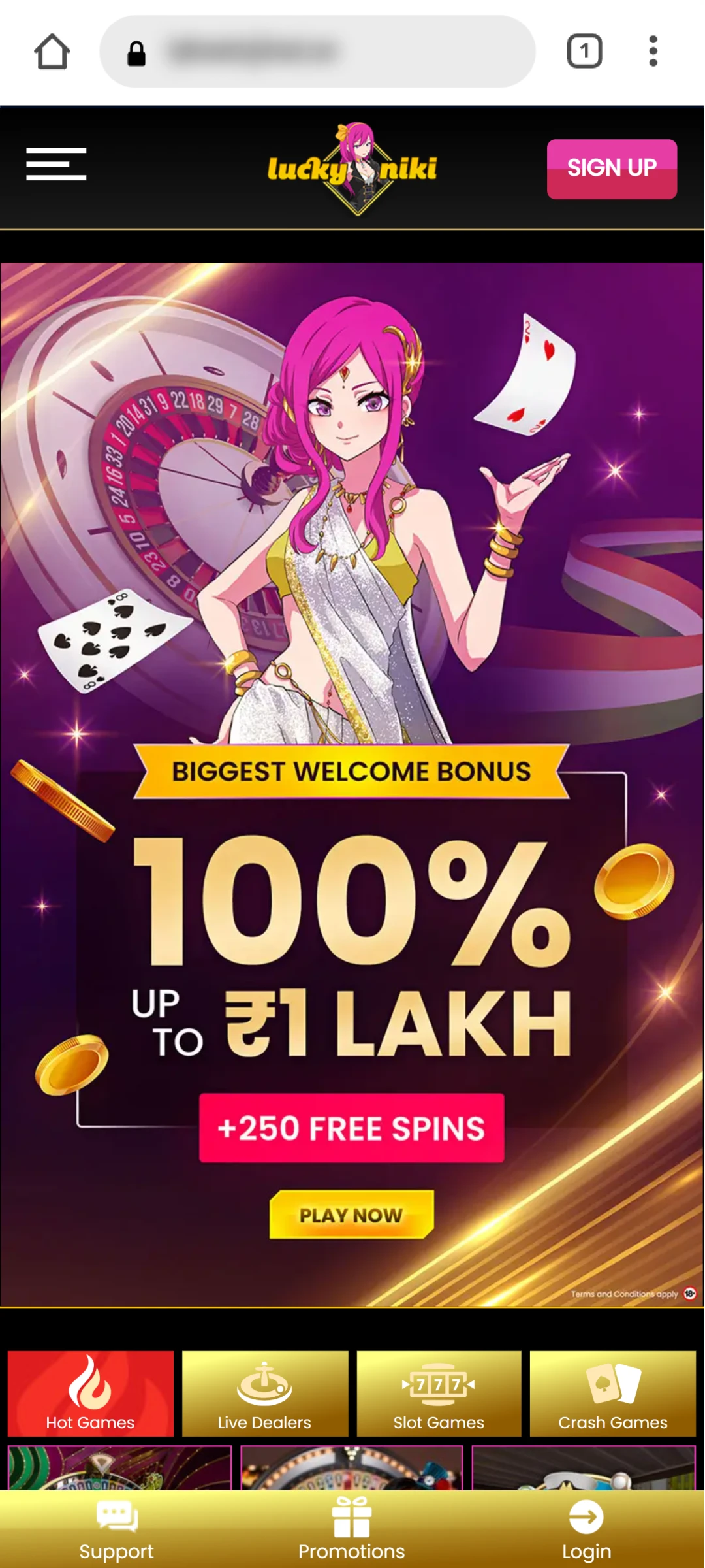 Go to the official Lucky Niki website and find the APK file.