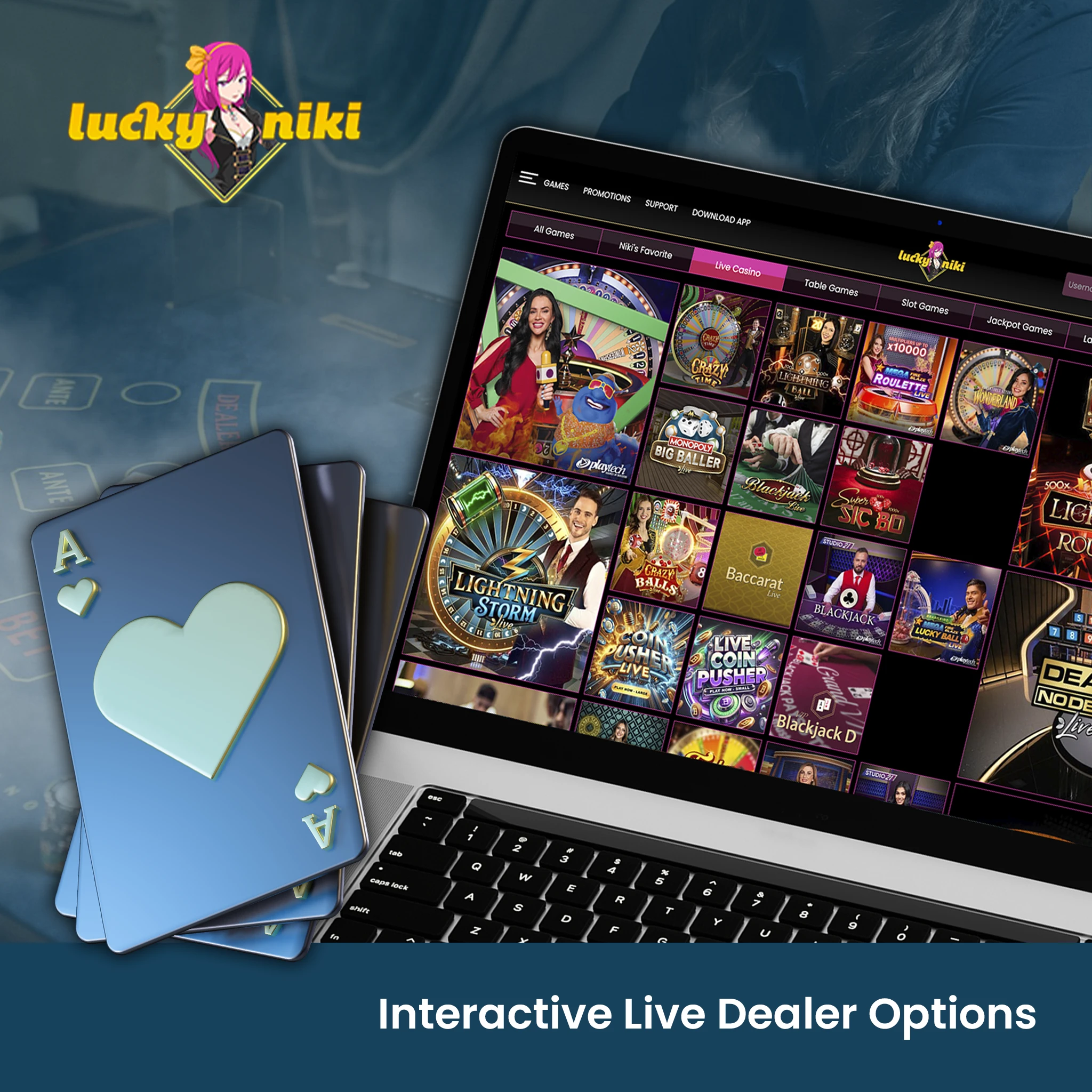 Interactive Live Dealer Options at LuckyNiki.