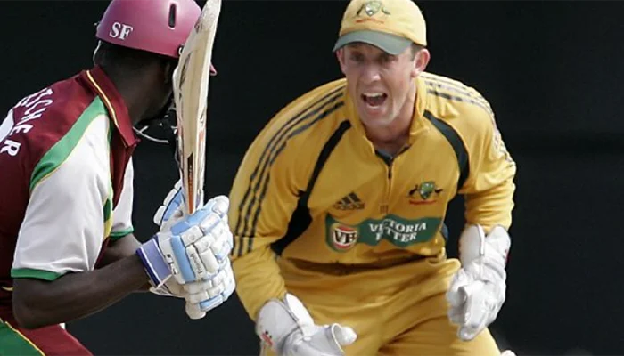 Luke Ronchi playing for Australia against West Indies.