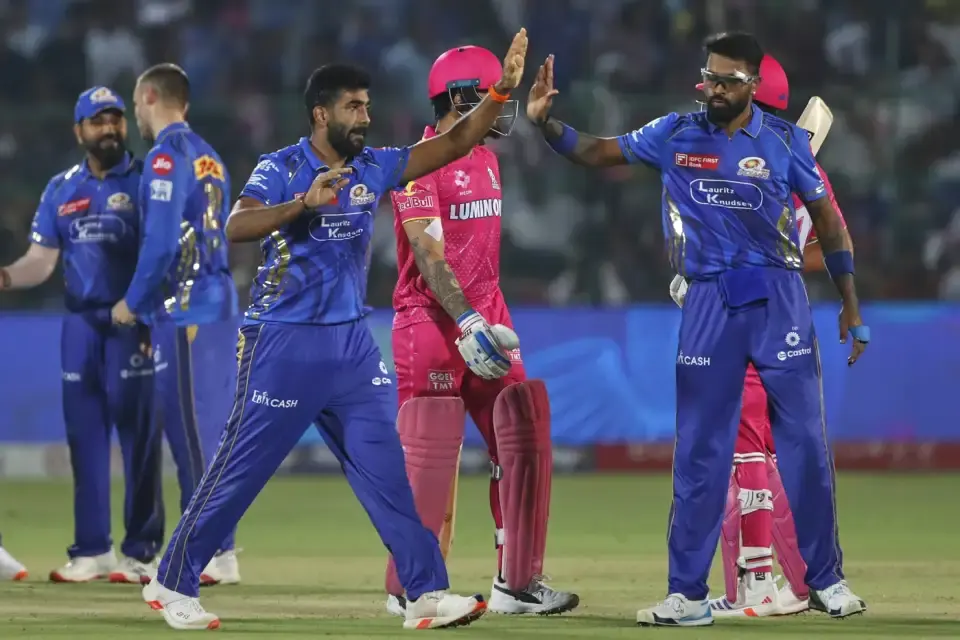 Mumbai Indians defeated Rajasthan Royals by 100 runs.