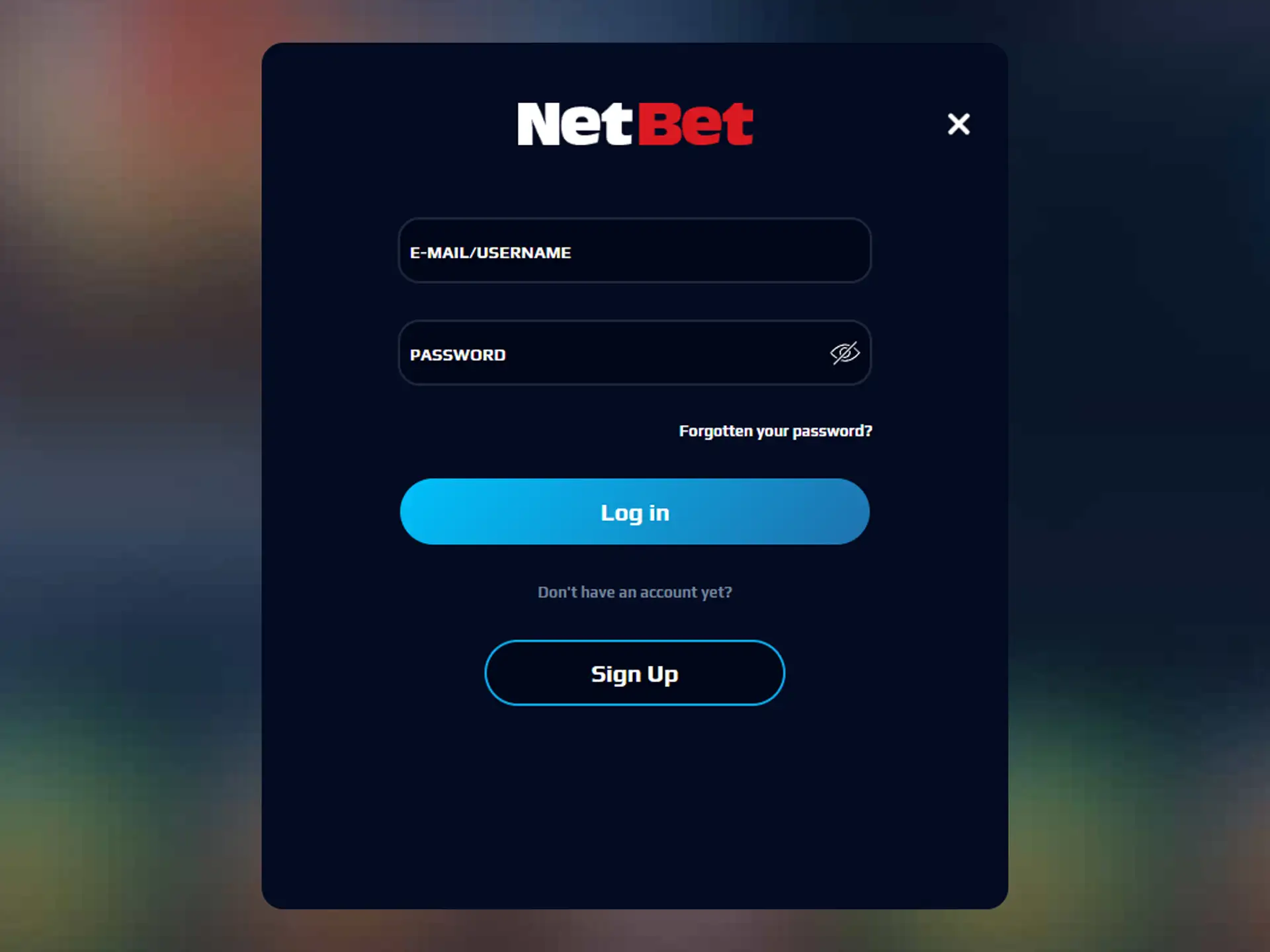 Sign in to your NetBet account.