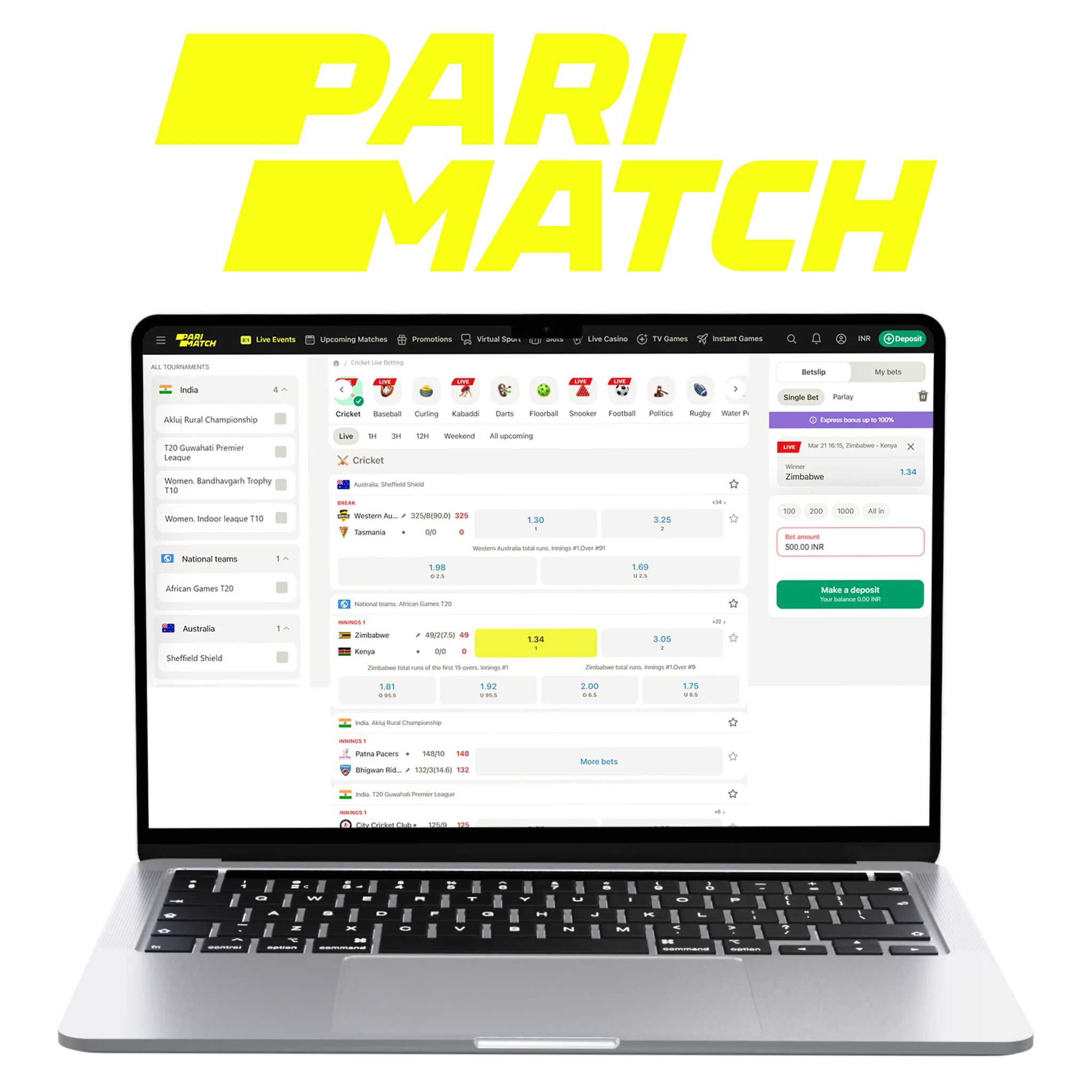Parimatch gives the best possible odds for every interested player.