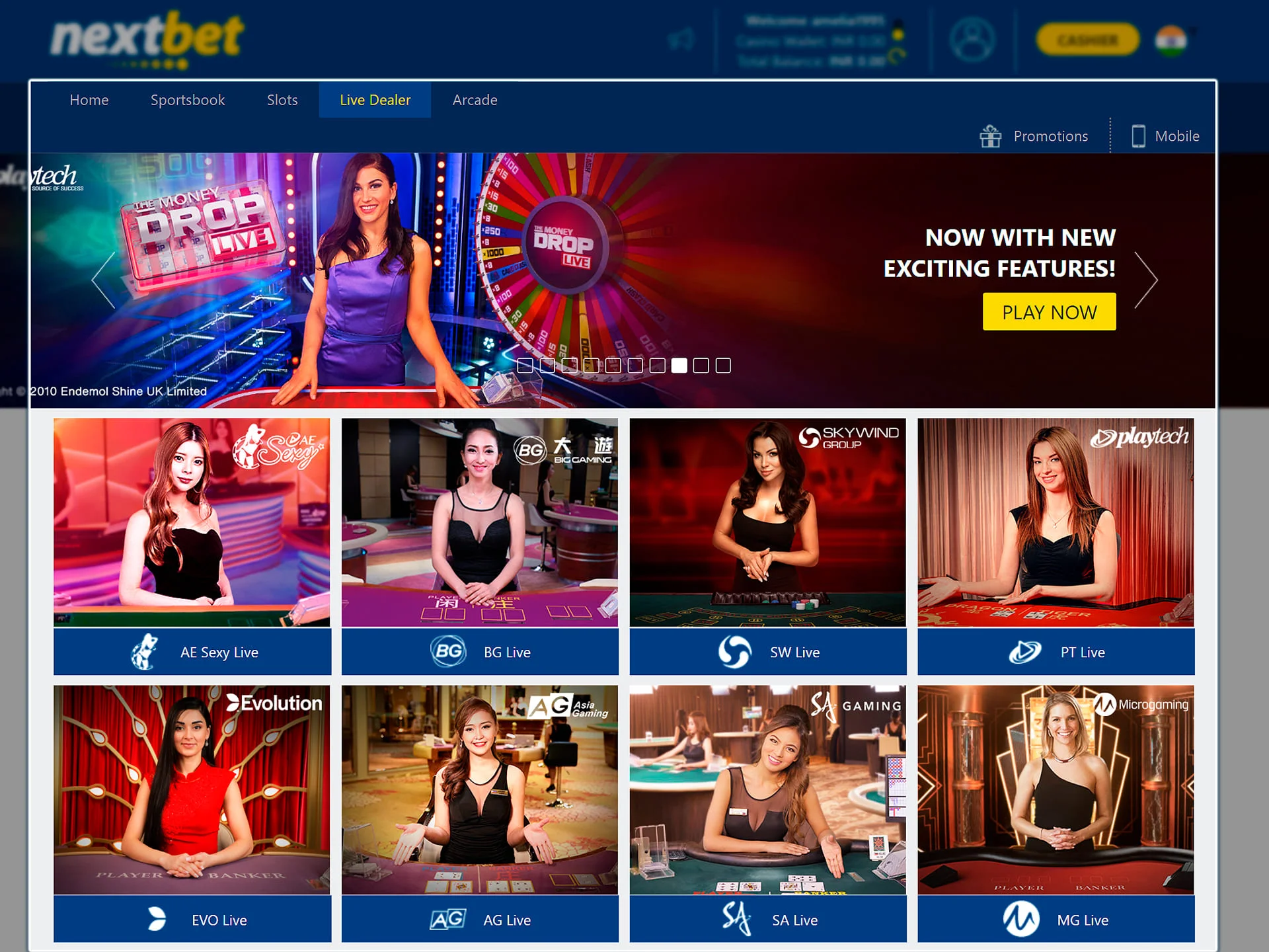 Head over to the Nextbet casino section and start playing.