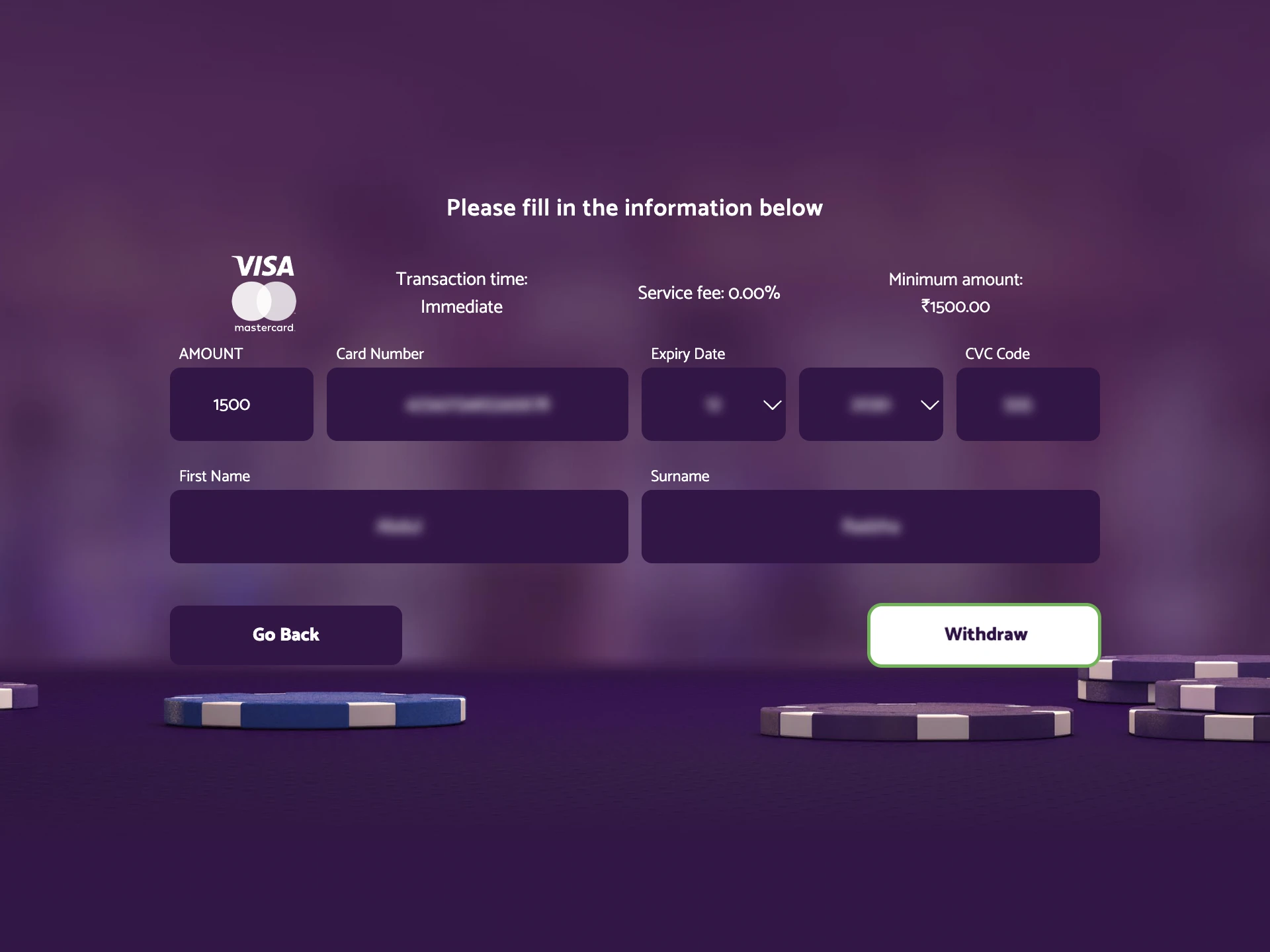 Confirm the transaction and wait for processing.