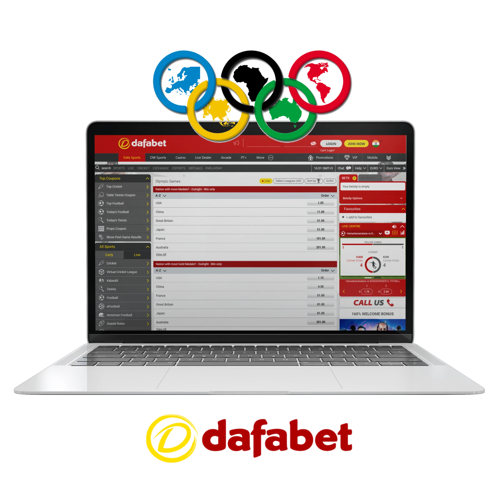 Dafabet is a trusted and comprehensive platform that caters to all your Olympic betting needs.