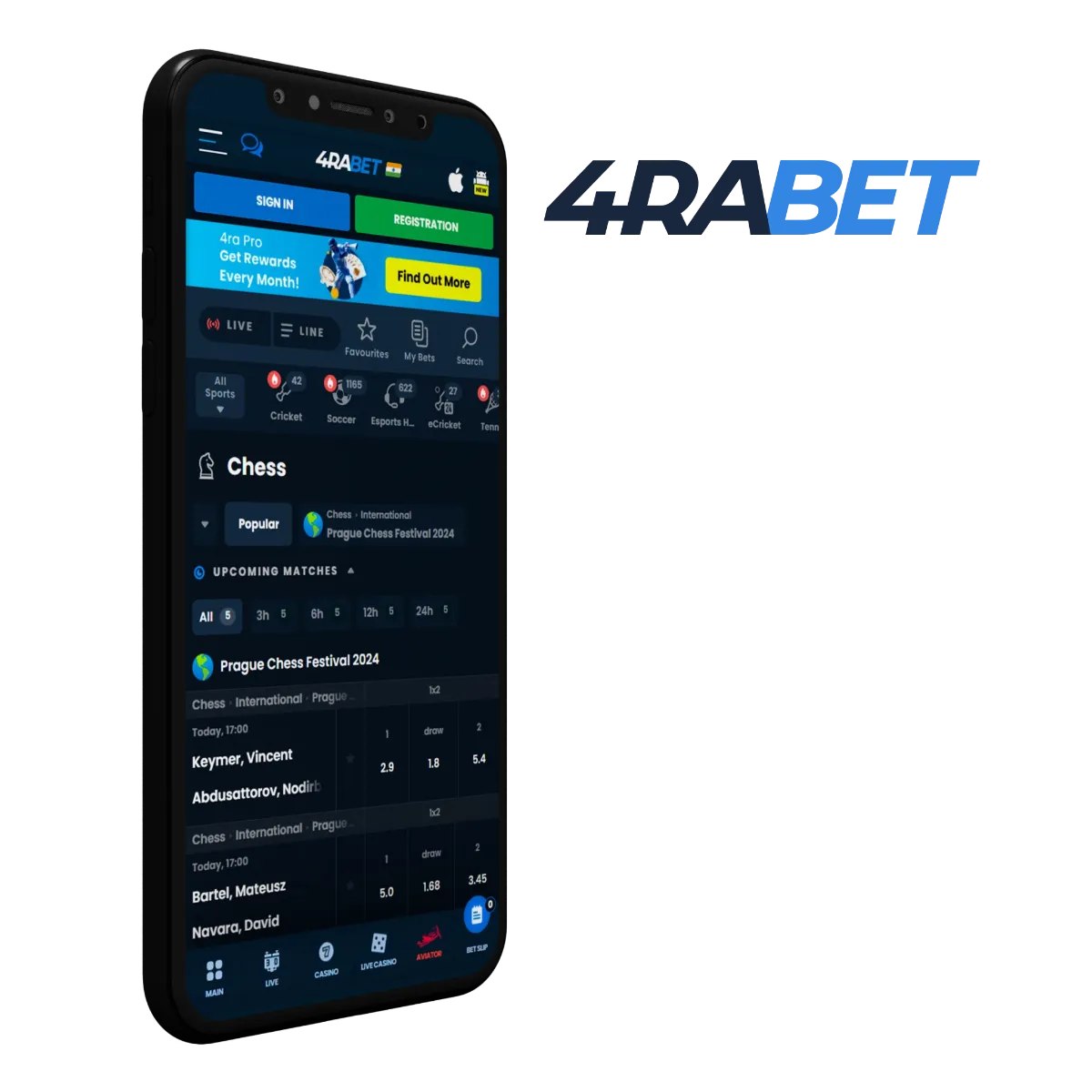 4rabet app provides a conducive environment for chess betting devotees.