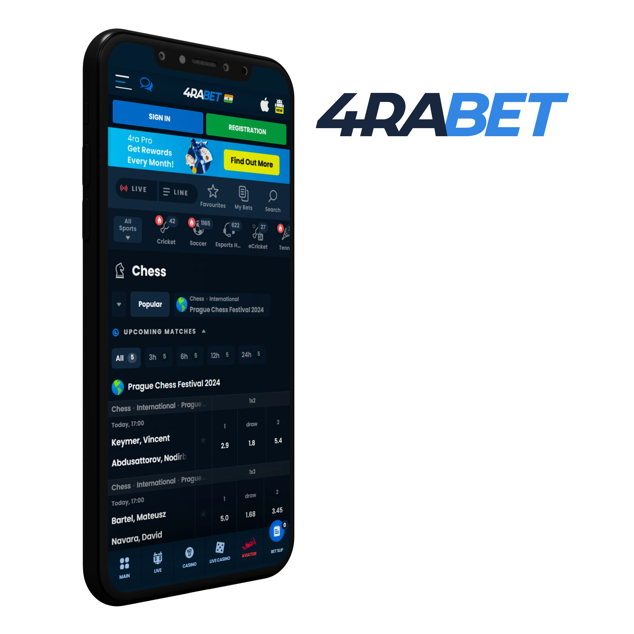 4rabet app provides a conducive environment for chess betting devotees.