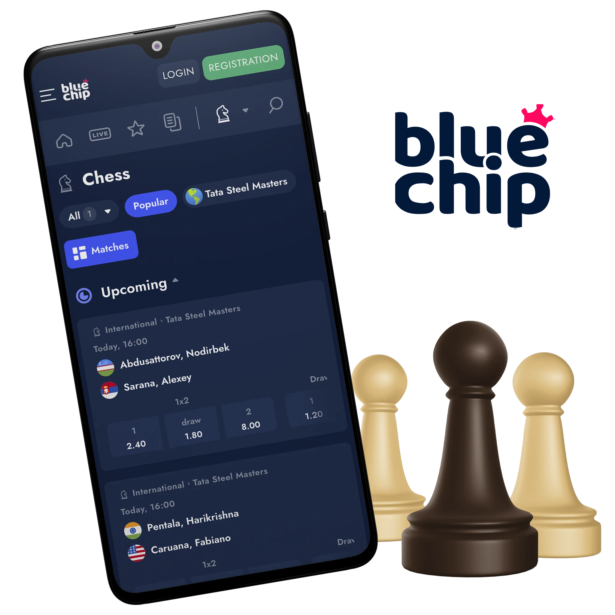 The Bluechip mobile app offers a number of unique features that will make chess betting instantly more profitable for Indian users.