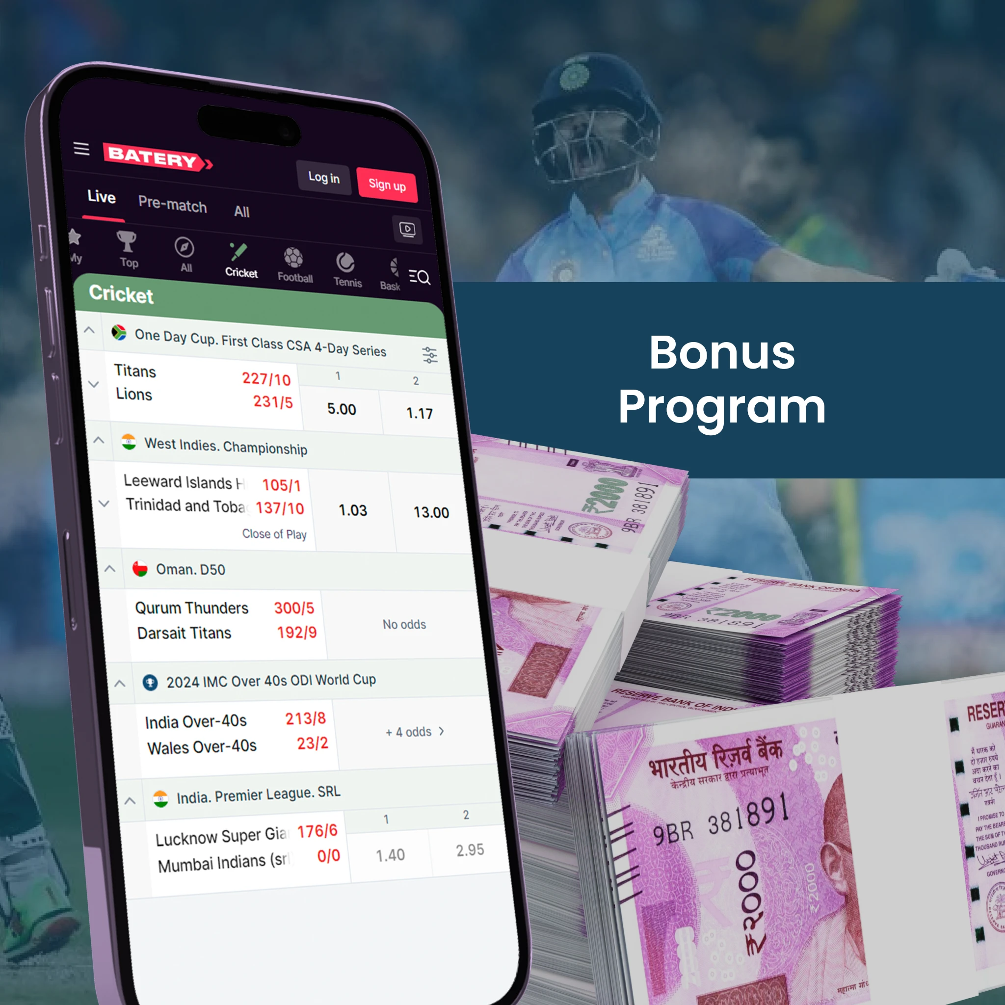 Bonus Program for Cricket Betting Apps.