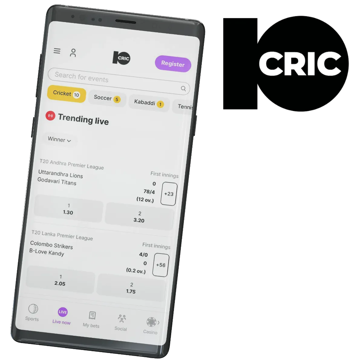 10cric App is for those who care to track cricket betting statistics every day and bet on IPL matches with favorable odds.