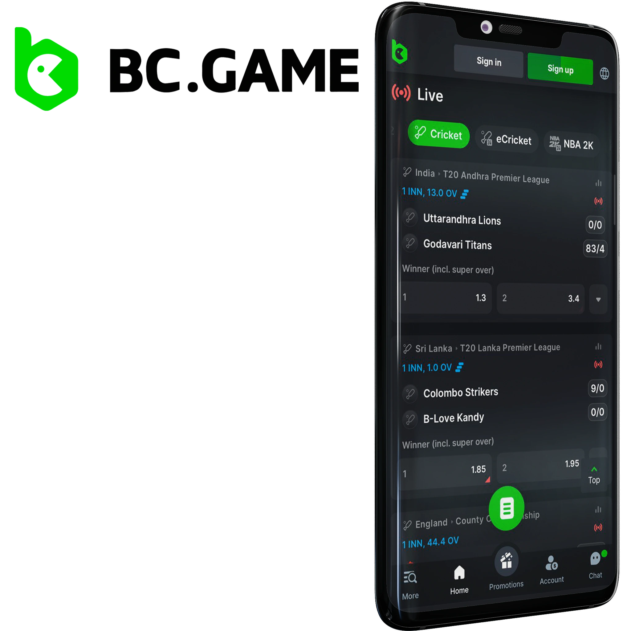 BC.Game is the number one cryptocurrency cricket betting app in India.