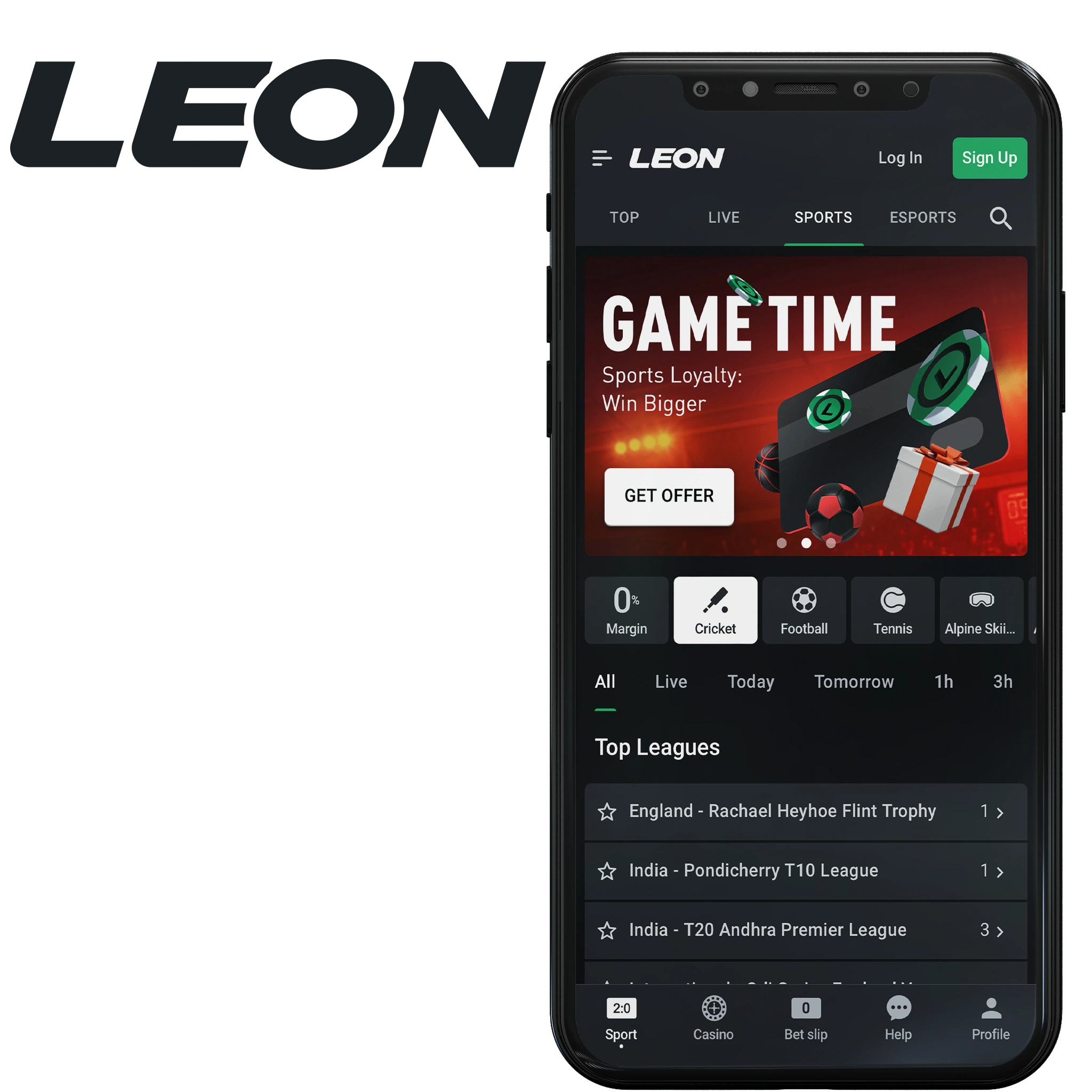 Leonbet App is the place where you can register your daily cricket bets in real time. 