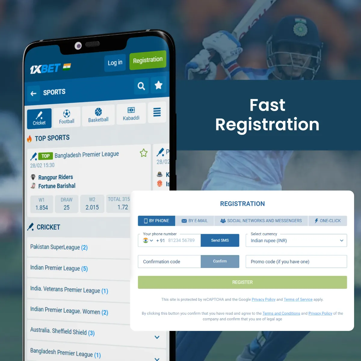 Fast Registration for Mobile Application.