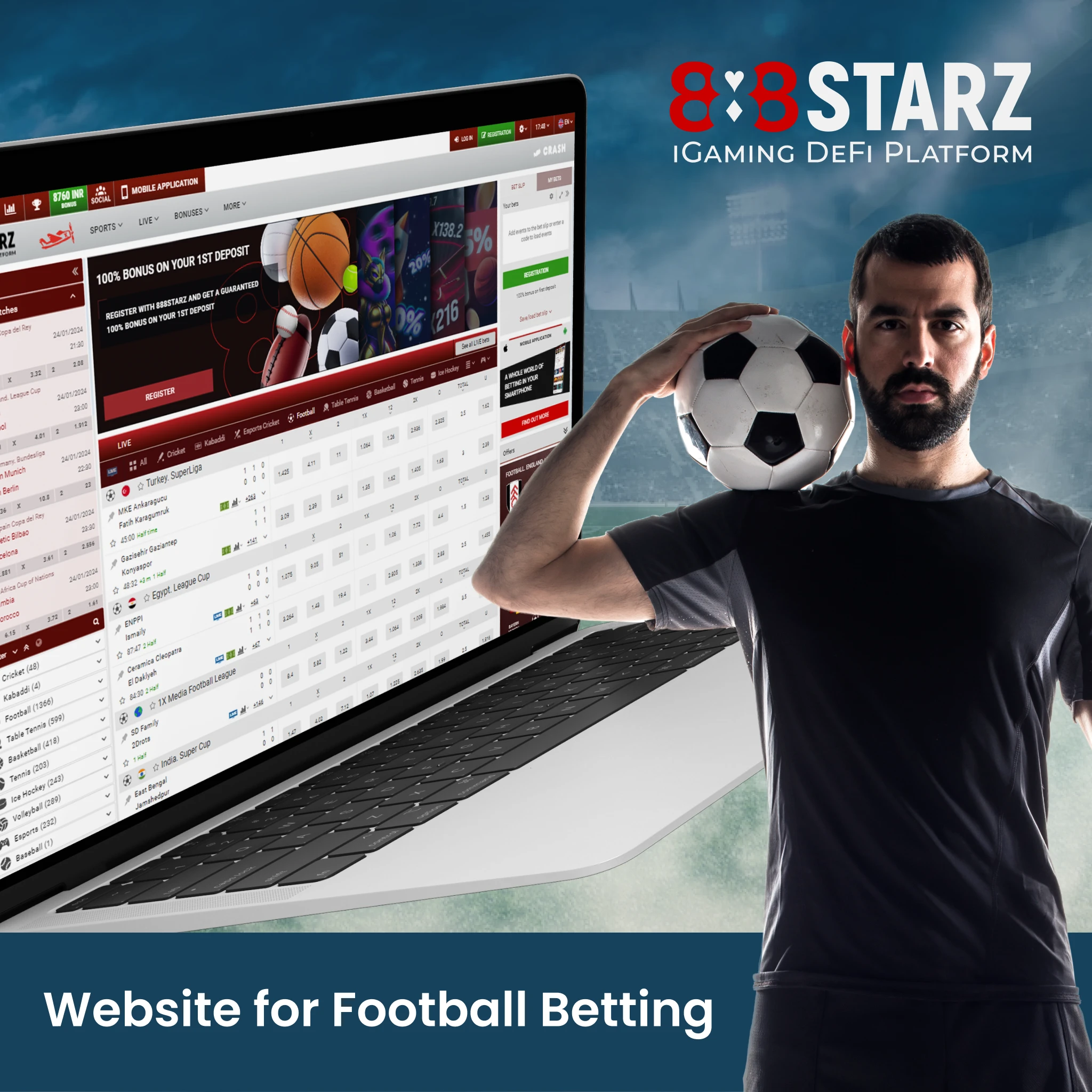888Starz supports hindi, making online football betting easier.