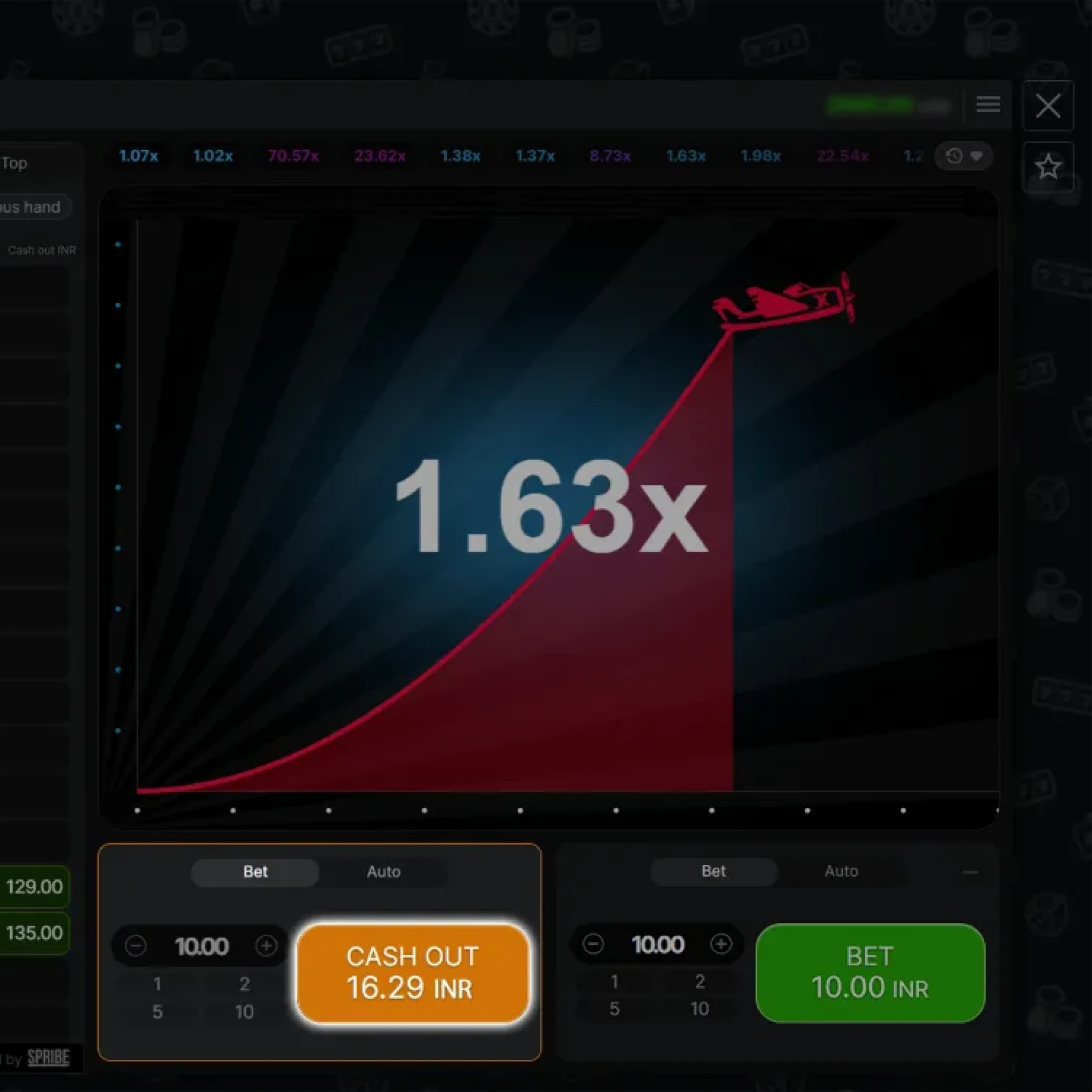 Cash out your bet in time and enjoy your winnings at Pin Up.