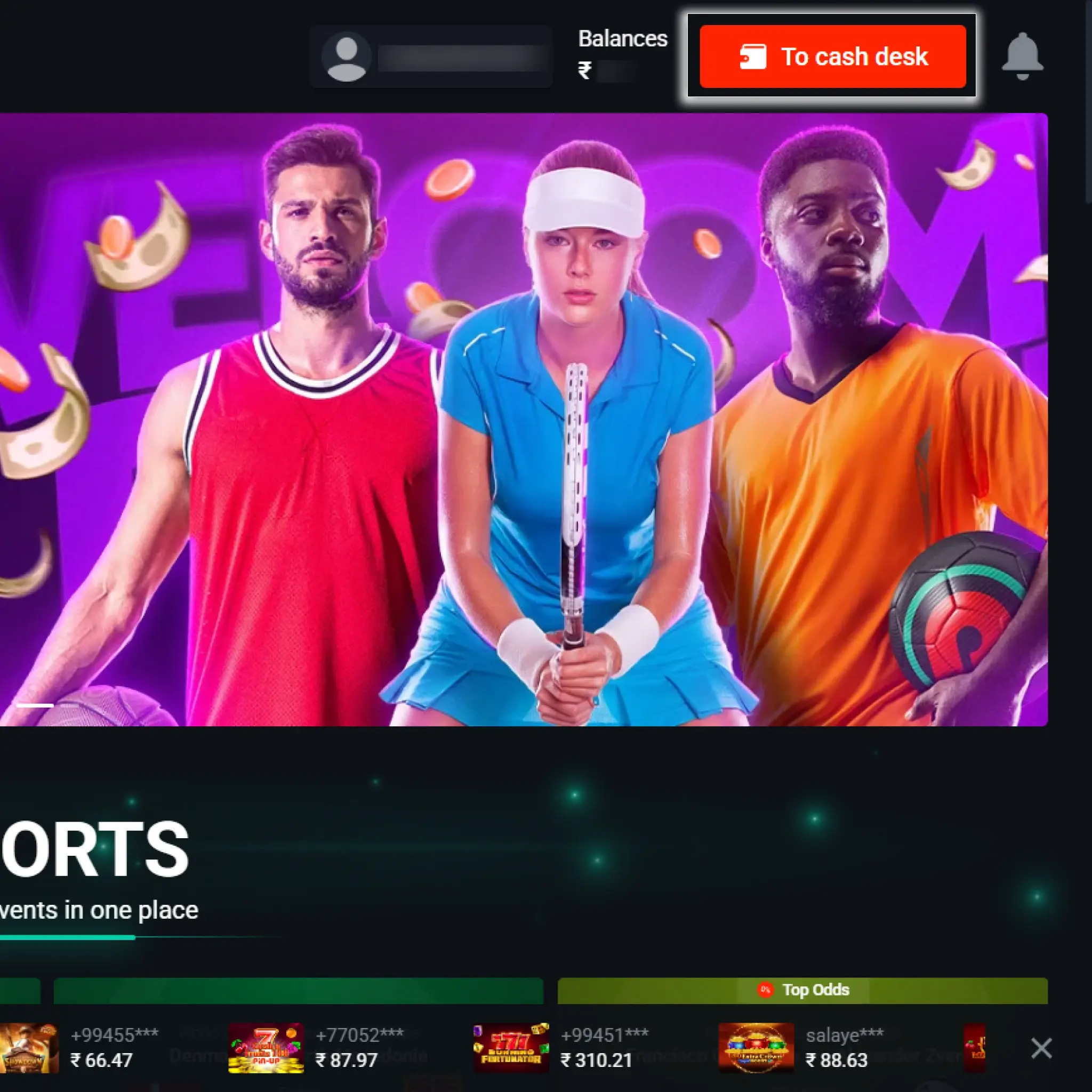 Find the deposit tab at Pin Up.