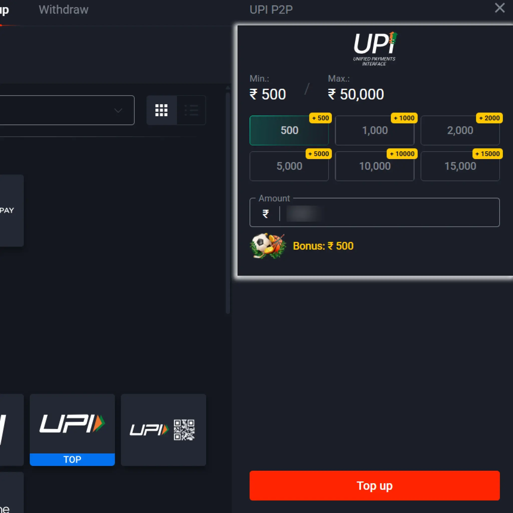 Enter all information and confirm the transaction at Pin Up.