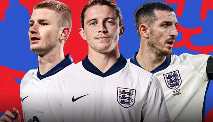 Players of the England team in the EURO 2024.