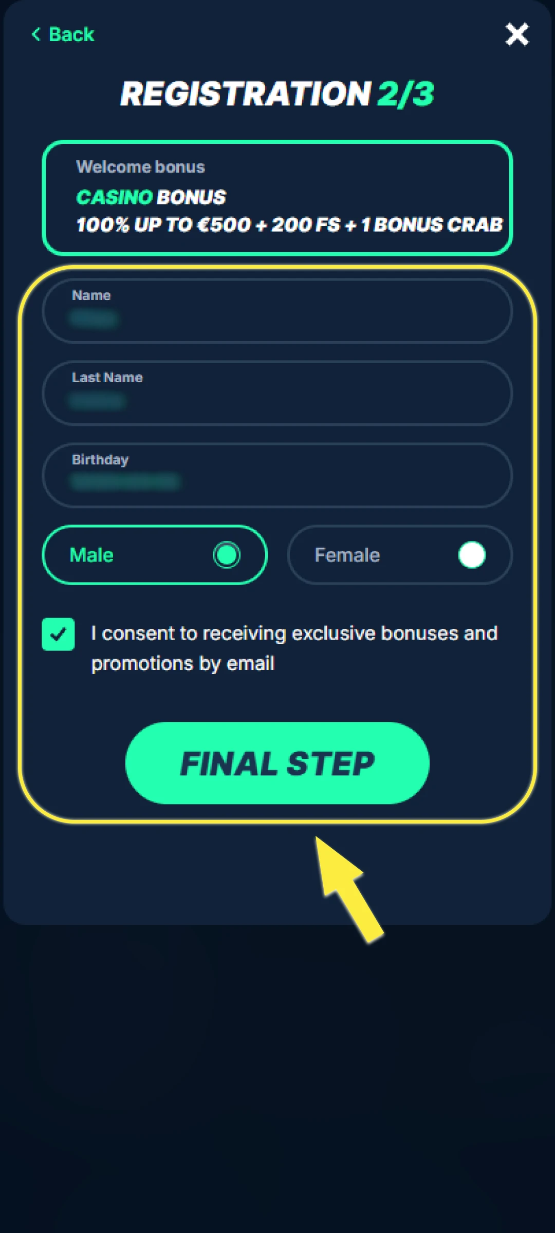 Fill the registration form.