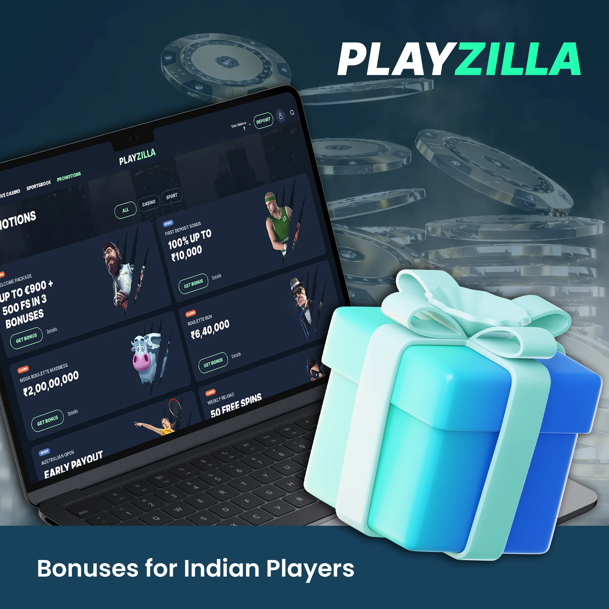 PlayZilla Bonuses for Indian Players.