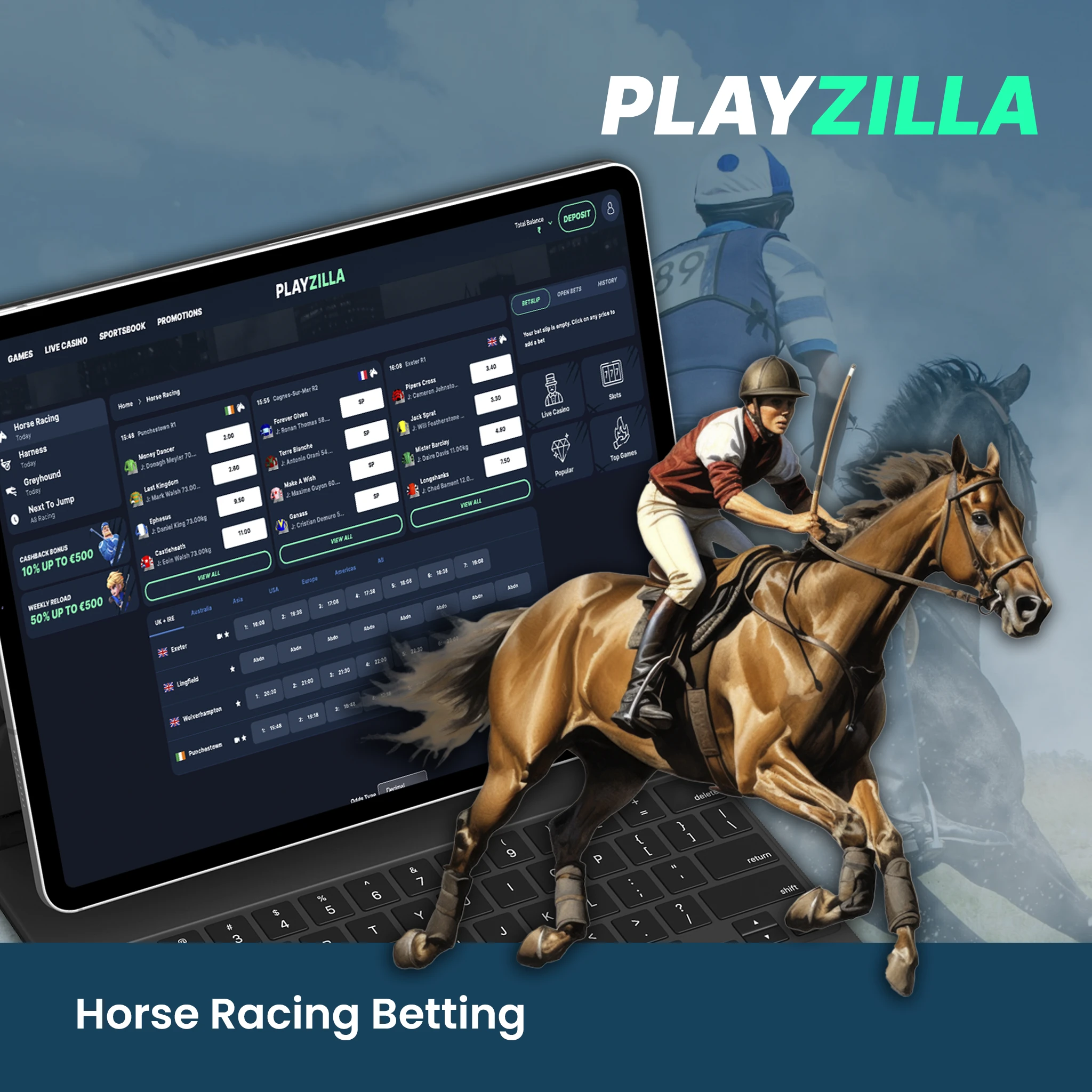 Horse Racing Betting on PlayZilla.