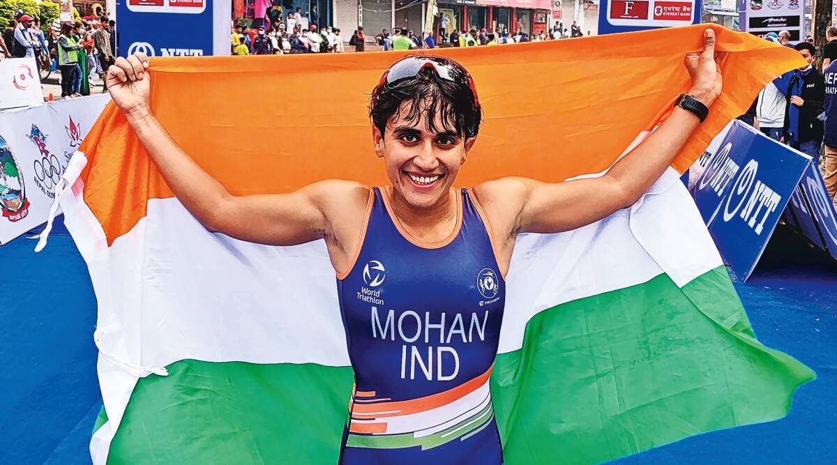 2022 National Games | Triathlete Pragnya Mohan shaves off six minutes from her CWG performance, wins gold for Gujarat