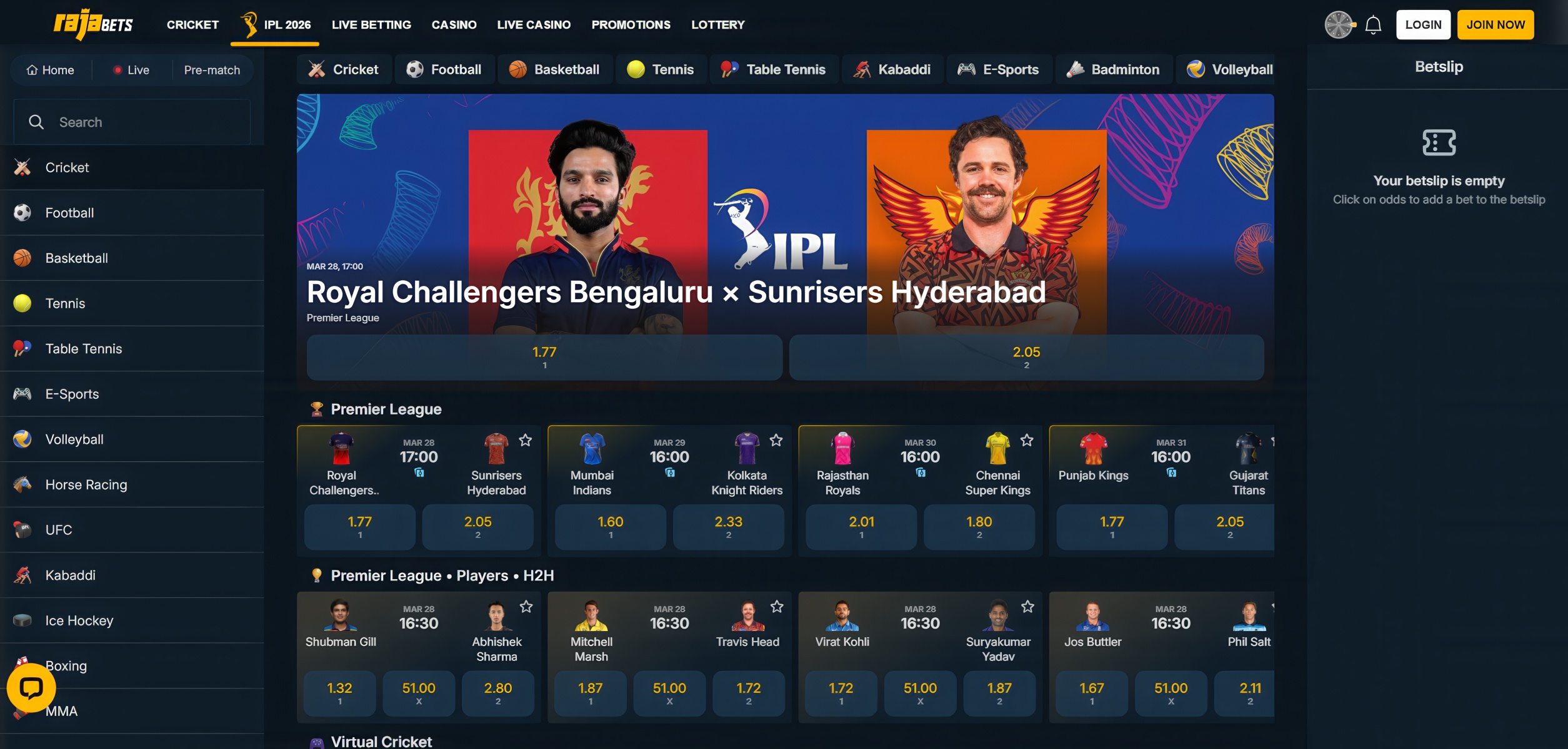 Rajabets present one of the best bonus for IPL.