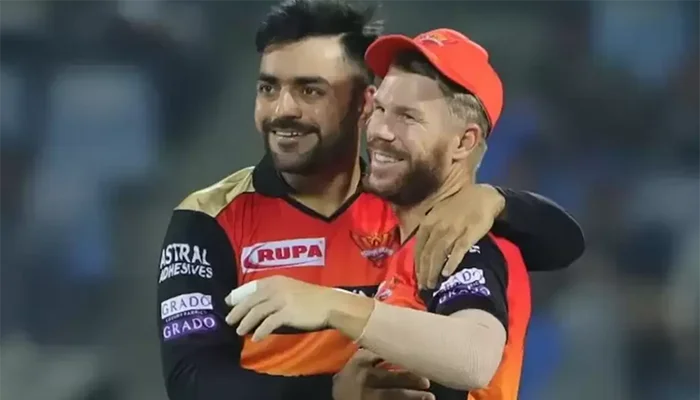 Rashid Khan and David Warner at Sunrisers Hyderabad in IPL.