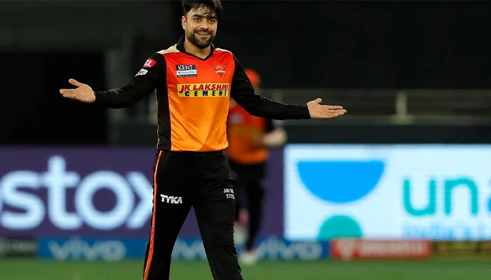 Rashid Khan during an IPL match for the Sunrisers Hyderabad.