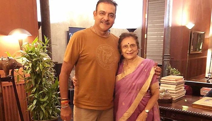 Ravi Shastri in a wholesome moment with his mother.