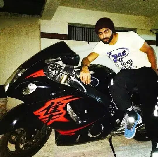 Ravindra Jadeja was spotted with his Suzuki Hayabusa.