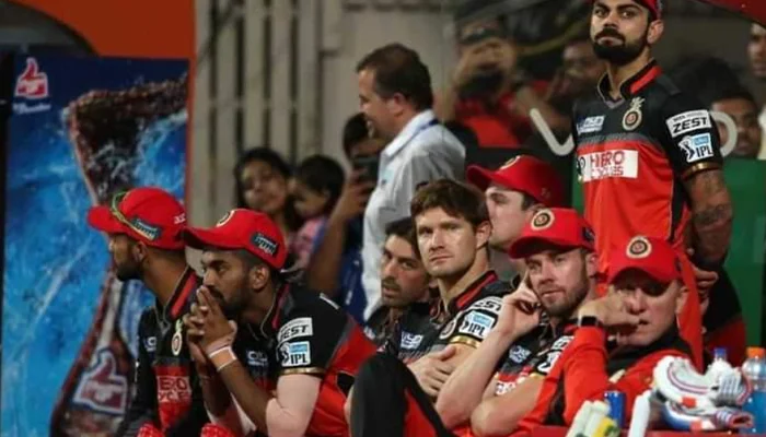 Royal Challengers Bangalore dugout after losing the IPL 2016 Finals.