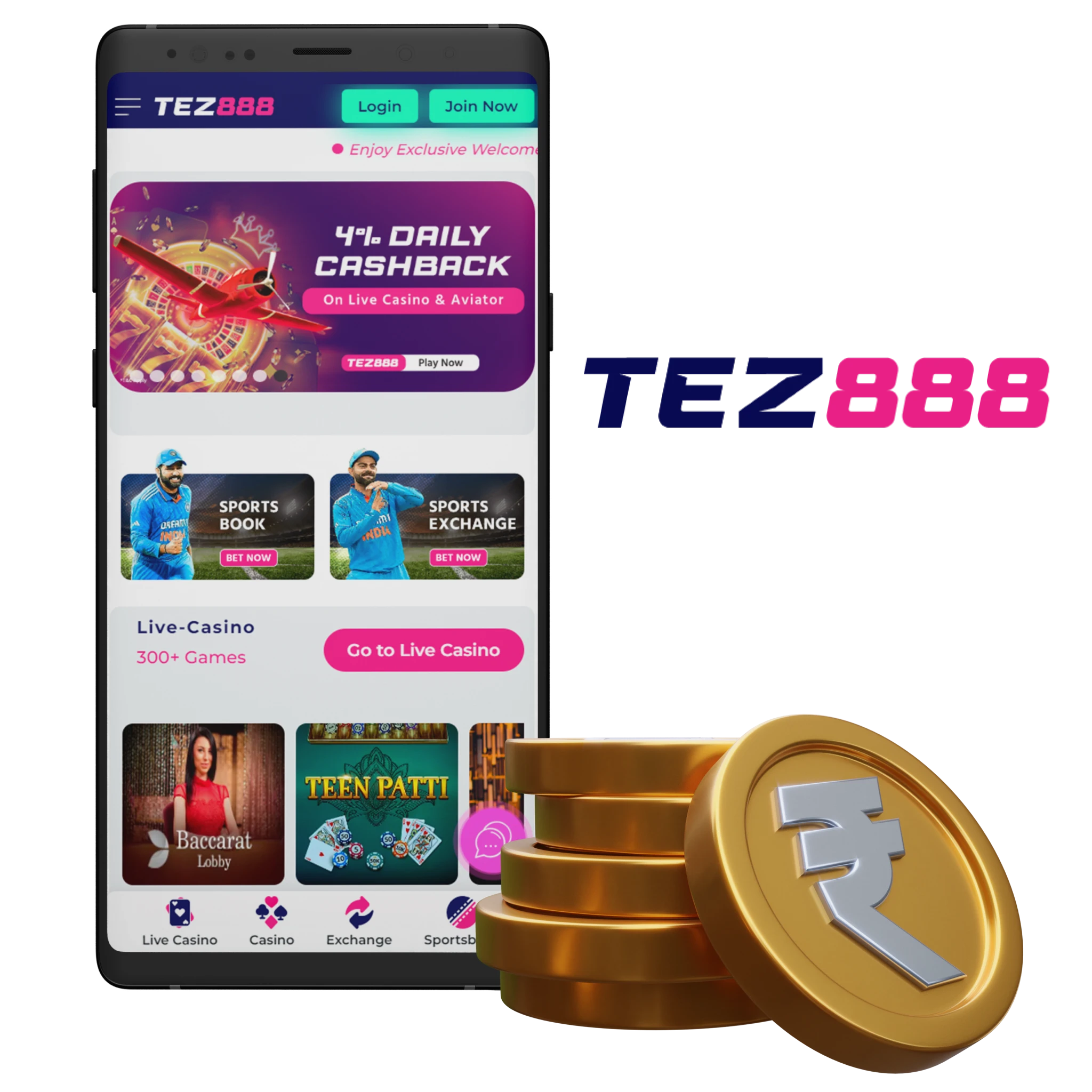 Tez888 app offers a comprehensive gambling participation with its accessible interface and extensive features.