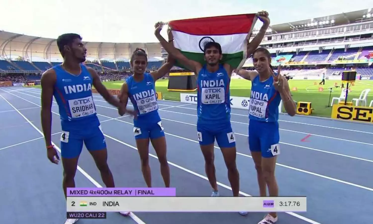 Indian mixed relay team wins silver, create new Asian record at U-20 World Athletics Championships