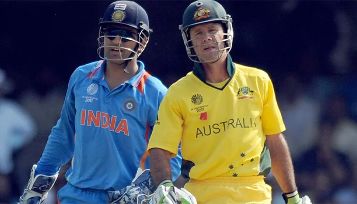 Ricky Ponting during his century against India in the ODI World Cup 2011.