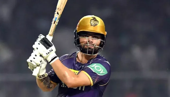 Rinku Singh during a match for the Kolkata Knight Riders.