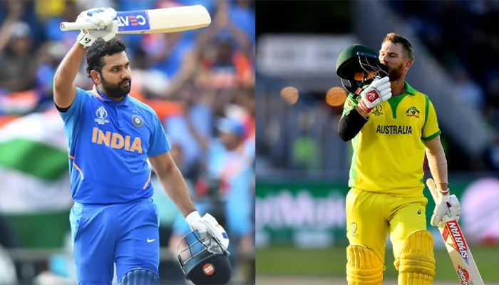 Rohit Sharma and David Warner in the ODI World Cup 2019.