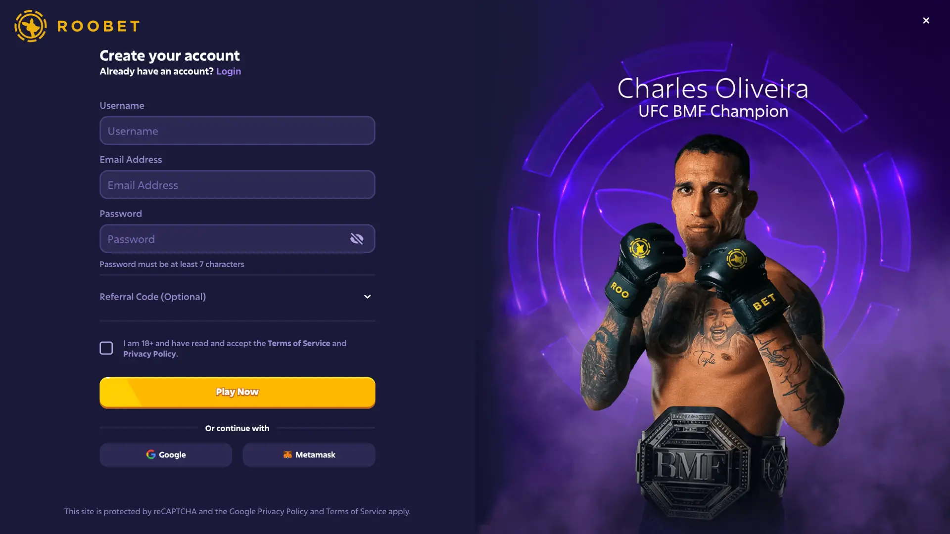 How to Register at Roobet.