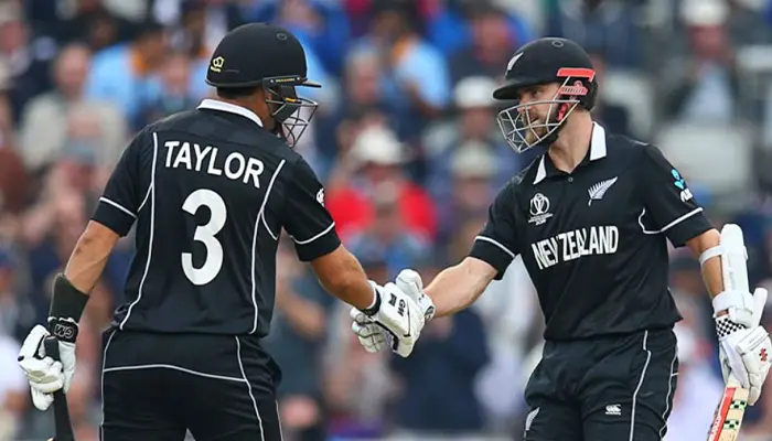 Ross Taylor and Kane Williamson during the 2019 ODI World Cup for New Zealand.