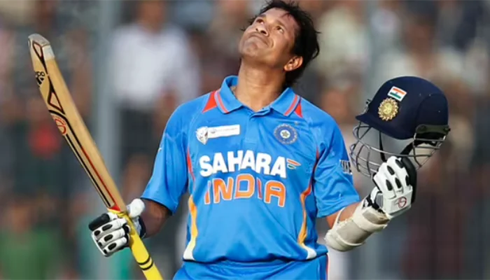 Sachin Tendulkar after scoring his 100th International century.