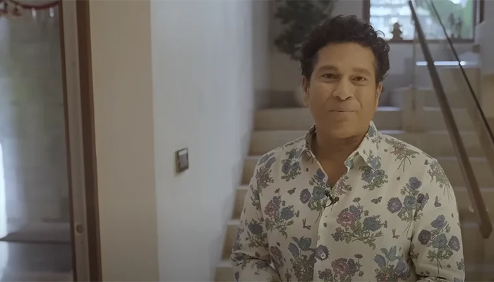 Sachin Tendulkar in his Mumbai Cricket journey video.