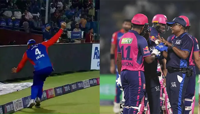 Sanju Samson was caught off by Shai Hope while contacting the boundary line.