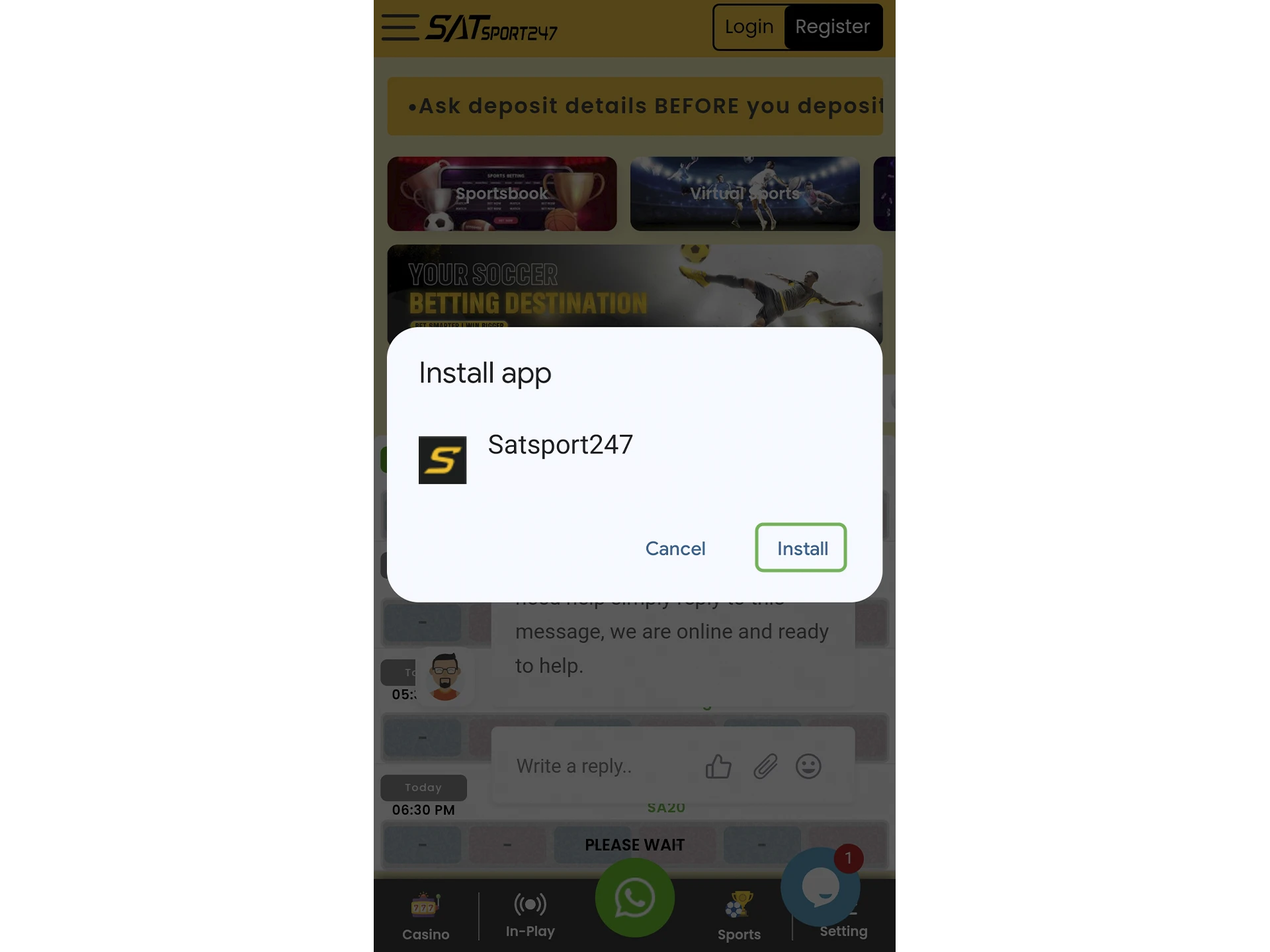 Choose a name for the shortcut, like SATSport247, and tap “Add”.