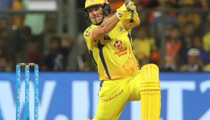 Shane Watson playing for Chennai Super Kings in IPL.